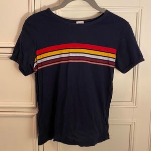 Navy Blue Striped Top